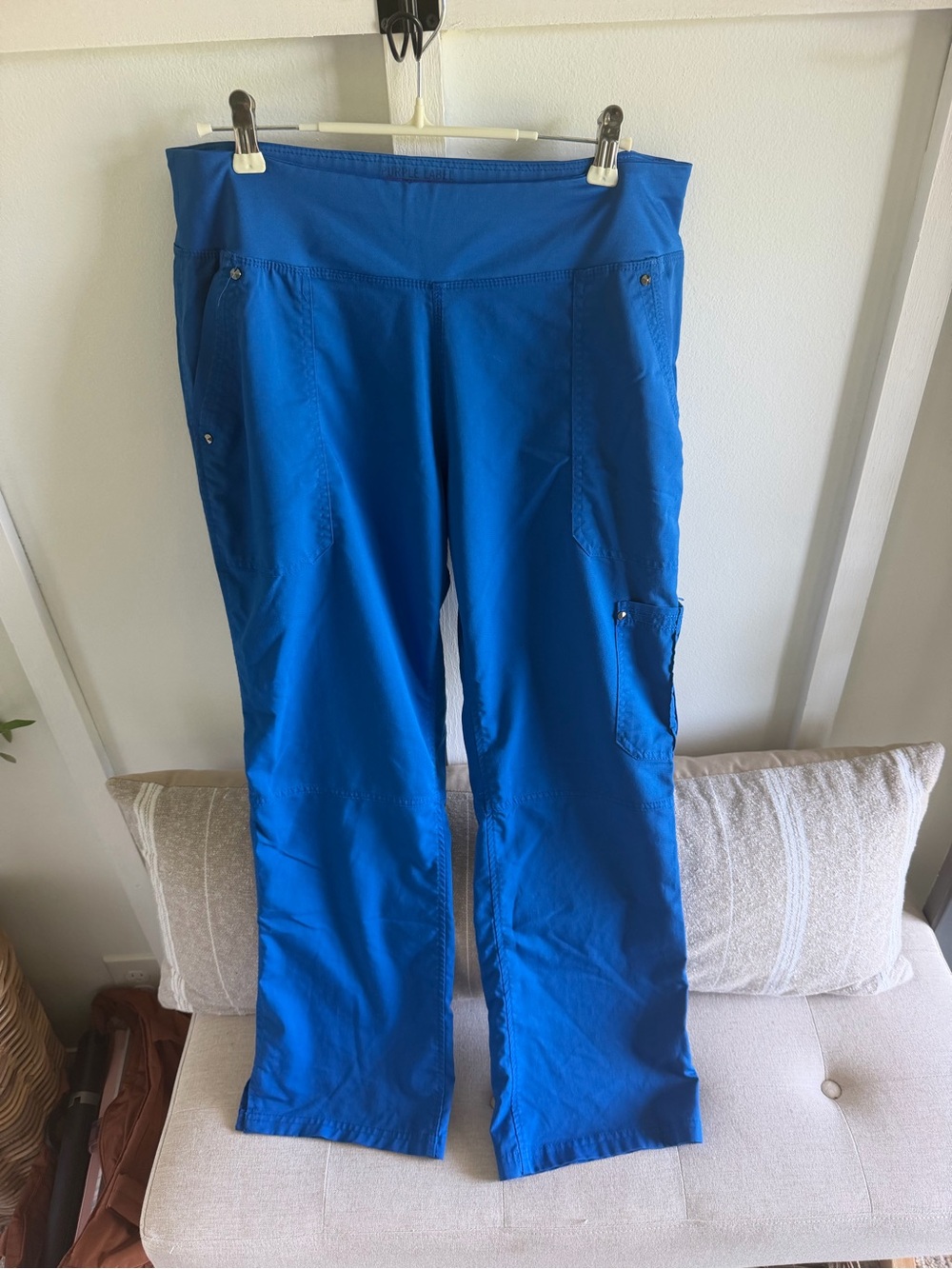 healing hands Blue Wide-Leg Cargo Scrub Pants